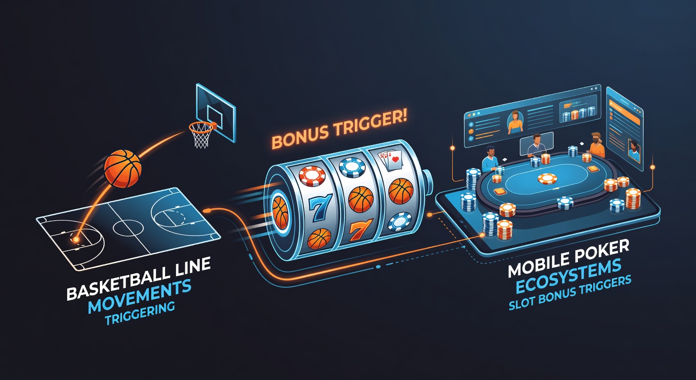 Diagram of data flow from basketball odds to slot bonuses in poker apps