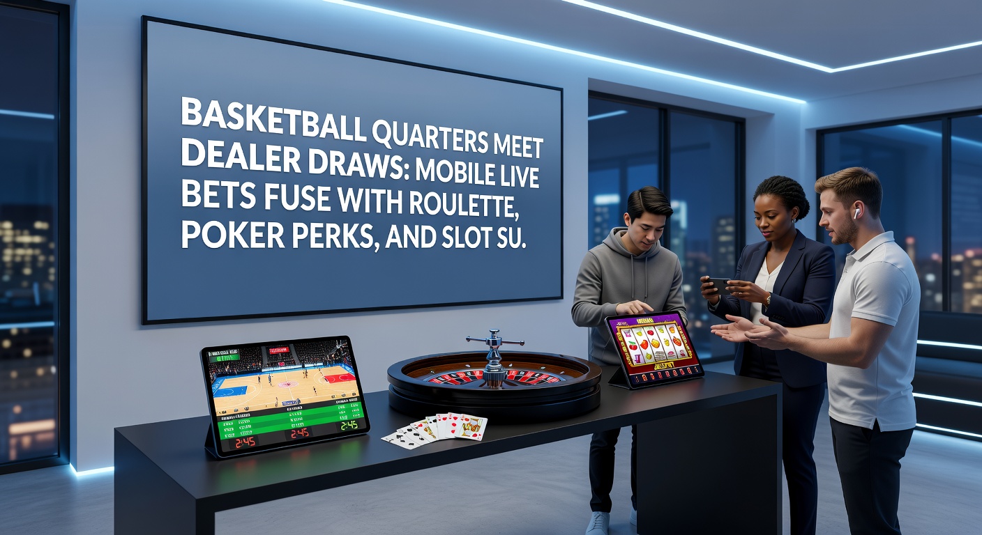 Live dealer roulette table integrated with basketball quarter betting odds on a mobile device, showing real-time fusion