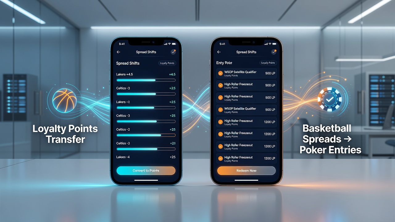 User dashboard displaying accumulated loyalty points and upcoming poker tournament options